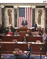 House Speaker Dennis Hastert announces passing of resolution