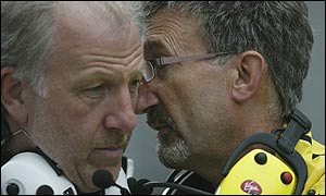 BAR boss David Richards (left) and Jordan owner Eddie Jordan