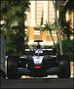 David Coulthard on his way to victory in Monaco