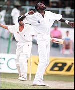 Ambrose dismissing Atherton first ball