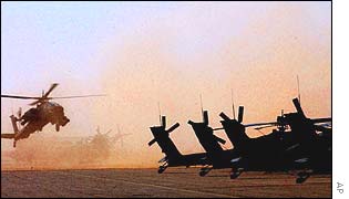Apache helicopters in Kandahar, Afghanistan