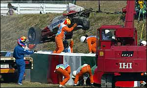 Allan McNish lost control at 180mph at the daunting 130R corner