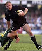 New Zealand's Scott Robertson in action against South Africa