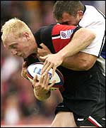 Saracens' Tom Shanklin scored five tries in Bucharest