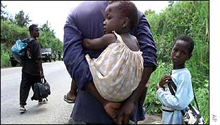 People fleeing from Bouake