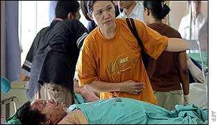 Unidentified victim in hospital in Bali