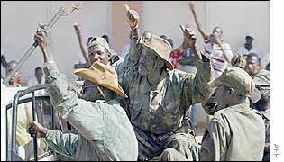 Rebels at a rally in Korhogo