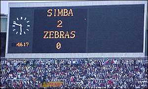 The scoreboard in Kinchasa