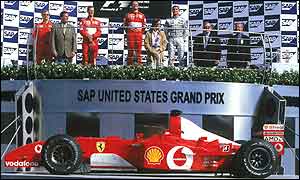 The podium ceremony after the US Grand Prix 