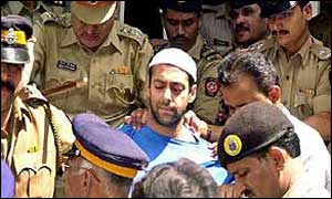 Salman Khan (in white cap) under tight security