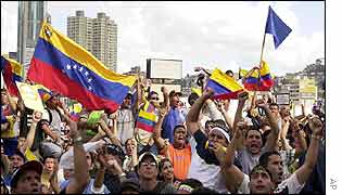 Anti-Chavez supporters earlier this week