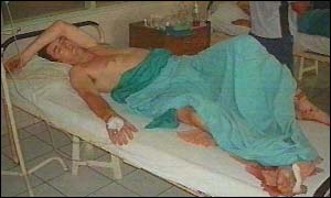 Injured man in Sangla hospital