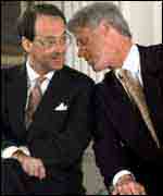 Erskine Bowles and Bill Clinton