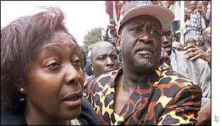 Charity Ngilu (left) and Raila Odinga (right)