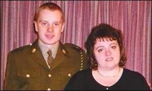 Pte James Collinson and his mother