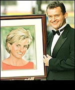 Mr Burrell with a painting of Diana, Princess of Wales