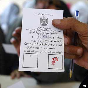 Blood used on ballot paper in Baghdad