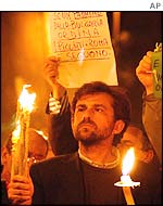 Italian film director Nanni Moretti protests at justice reform bill