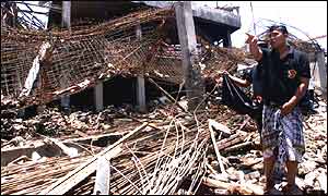 Bomb damage in Bali