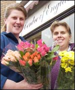 Tracy Gardiner, left and Sue Power at Centre of England Florist