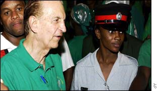 Edward Seaga with supporters