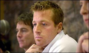 Baxter at the news conference in Aviemore