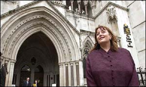 Angela Knott outside the High Court