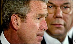 President George Bush and Secretary of State Colin Powell