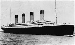 The Titanic, on its departure from Southampton