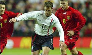 Wayne Bridge in action against Macedonia