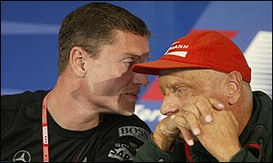 David Coulthard chats to Niki Lauda