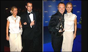 Ulrika Jonsson arriving for the national TV awards then presenting and award to Graham Norton