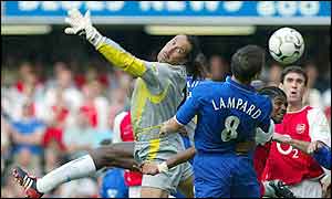 Chelsea's Zola tried his luck from long-range