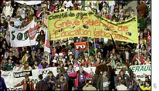 File picture of French teachers demonstration in Paris 
