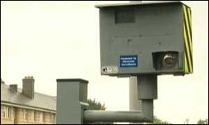 Painted speed camera