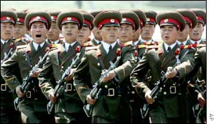 North Korean troops on parade