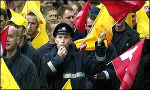Firefighters protest