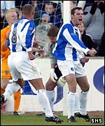 Kris Boyd celebrates his equaliser