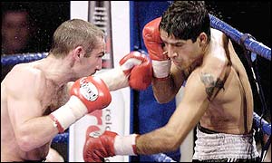 Harrison enjoys the better of rounds three, four and five against Chacon 