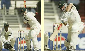 Australia captain Steve Waugh dispatches a full toss