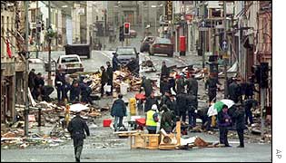 Street in Omagh after the 1998 bomb