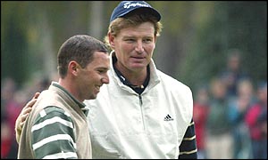 Sergio Garcia (left) and Ernie Els