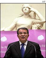 Romano Prodi speaking at the Sorbonne on Sunday
