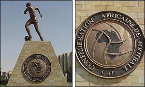 Caf statue and logo