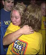 Hungarians celebrate the Ireland result