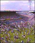 A scene from the Hillsborough disaster