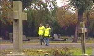 Patrols in Eastfield Road cemetery