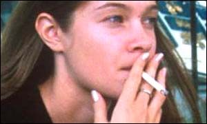 Young girl smoking, BBC