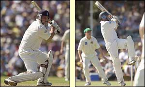 England opener Robert Key and captain Nasser Hussain go on the offensive against an ACB XI