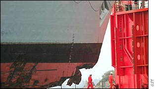 Royal dockyards will put forward bids to repair the hull within weeks